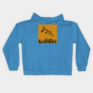 Orange Forest Sunset Kids Hoodie